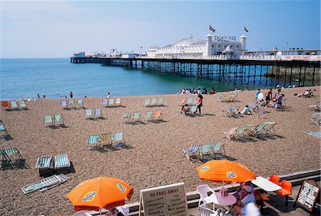 sussex - The Palace Pier and beach, Brighton, Sussex, England, United Kingdom, Europe Stock Photo - Rights-Managed, Code: 841-02710439