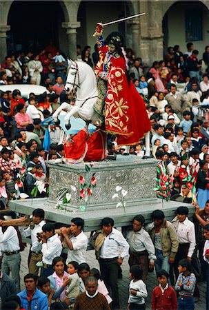 statue man horse - Festival of Corpus Christi, Cuzco, Peru, South America Stock Photo - Rights-Managed, Code: 841-02710558