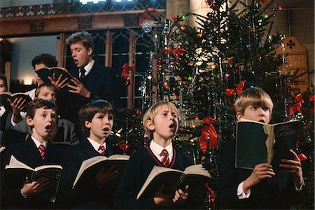 Carol service choir at Christmas, England, United Kingdom, Europe Foto de stock - Direito Controlado, Número: 841-02710770