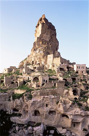 Town and castle ruins, Ortahisar, near Urgup, Cappadocia, Anatolia, Turkey, Asia Minor, Eurasia Foto de stock - Con derechos protegidos, Código: 841-02710800