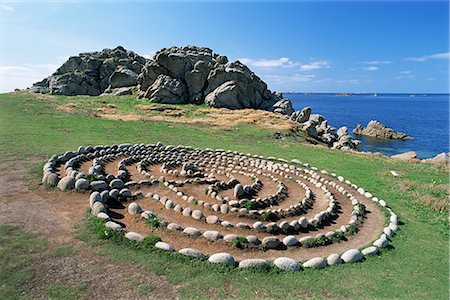 st agnes - Labyrinthe de la ville de Troy, St. Agnes, îles de Scilly, Royaume-Uni, Europe Photographie de stock - Rights-Managed, Code: 841-02710957