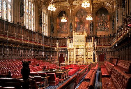 The Lords Chamber, House of Lords, Houses of Parliament, Westminster, London, England, United Kingdom, Europe Foto de stock - Con derechos protegidos, Código: 841-02710958