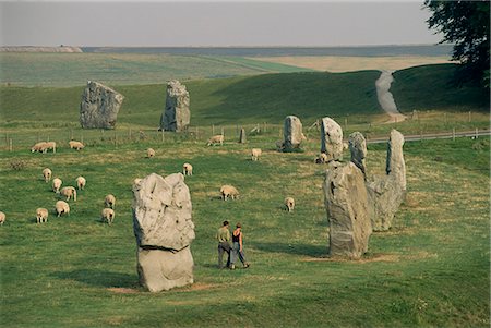 stone age england - Avebury stone circle, Avebury, UNESCO World Heritage Site, Wiltshire, England, United Kingdom, Europe Stock Photo - Rights-Managed, Code: 841-02710998