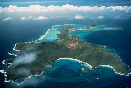 Aerial view over tropical island, Tobago, West Indies, Caribbean, Central America Stock Photo - Rights-Managed, Code: 841-02711032