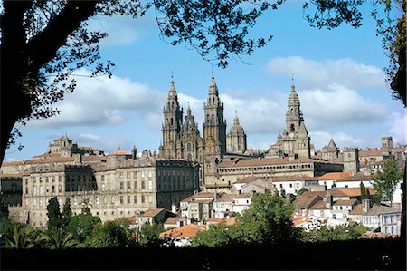 simsearch:841-02920463,k - Cathedral from the park, Santiago de Compostela, UNESCO World Heritage Site, Galicia, Spain, Europe Foto de stock - Con derechos protegidos, Código: 841-02711072