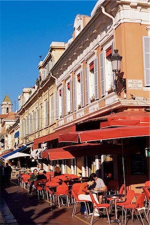 french sidewalk cafe - Cours Saleya, Nice, Alpes Maritimes, Cote d'Azur, Provence, France, Europe Stock Photo - Rights-Managed, Code: 841-02711370