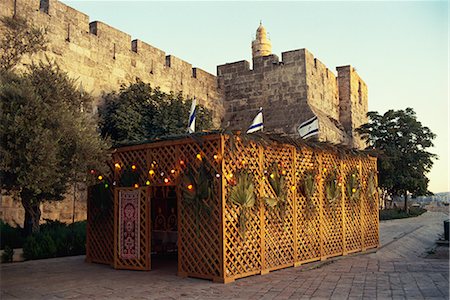 Souccot (Succoth) (Sukkot), Festival de la fête des Tabernacles, tour de David, Jérusalem, Israël, Moyen-Orient Photographie de stock - Rights-Managed, Code: 841-02711595