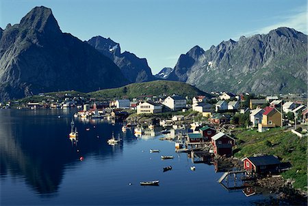 simsearch:841-03062956,k - Hamroy fishing village during summer, Lofoten Islands, Arctic, Norway, Scandinavia, Europe Stock Photo - Rights-Managed, Code: 841-02711723
