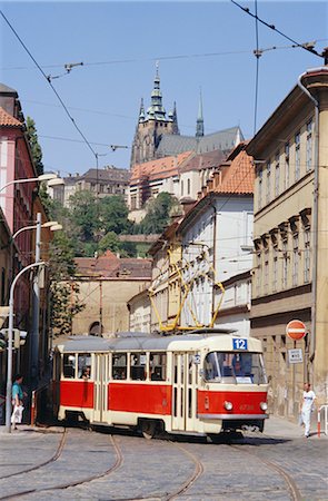 simsearch:841-02991416,k - Tram in the Lesser Quarter, Prague, Czech Republic, Europe Fotografie stock - Rights-Managed, Codice: 841-02711873