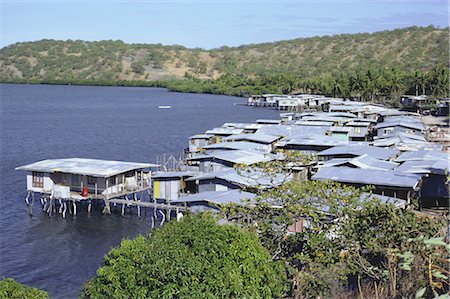 Stilt village, Idlers Bay, near Port Moresby, Papua New Guinea, Pacific Foto de stock - Con derechos protegidos, Código: 841-02711907