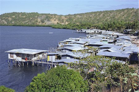 Stilt village, Idlers Bay, near Port Moresby, Papua New Guinea, Pacific Foto de stock - Direito Controlado, Número: 841-02711907