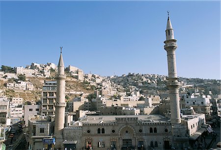 Hussein mosquée et la ville, Amman, Jordanie, Moyen-Orient Photographie de stock - Rights-Managed, Code: 841-02712065