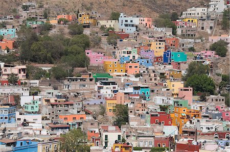 Colourful buildings, Guanajuato, Guanajuato State, Mexico, North America Stock Photo - Rights-Managed, Code: 841-02712186