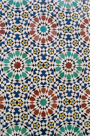 Detail of tilework, the Royal Palace, Fez, Morocco, North Africa, Africa Foto de stock - Con derechos protegidos, Código: 841-02712226