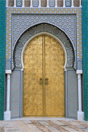 Ornate doorway, the Royal Palace, Fez, Morocco, North Africa, Africa Foto de stock - Con derechos protegidos, Código: 841-02712227