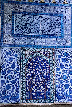 Close-up of mosaic, Topkapi Palace, Istanbul, Turkey, Europe Foto de stock - Con derechos protegidos, Código: 841-02712319