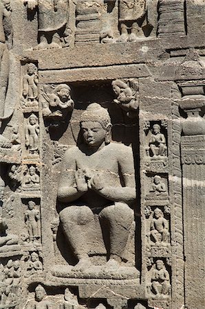 Rock carvings Ajanta Cave complex, Buddhist Temples carved into solid rock dating from the 5th Century BC, Ajanta, Maharastra, India Stock Photo - Rights-Managed, Code: 841-02712359