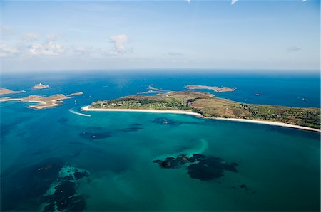 Aerial shot of St. Martins, Isles of Scilly, off Cornwall, United Kingdom, Europe Stock Photo - Rights-Managed, Code: 841-02712672