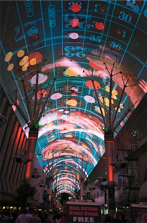 Fremont Street Light and Sound Show Experience, Fremont Street, the older part of Las Vegas, Nevada, United States of America, North America Stock Photo - Rights-Managed, Code: 841-02712695
