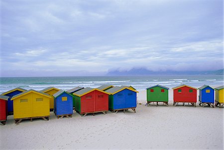 south africa culture - Beach huts, Muizenberg, near Cape Town, Cape Peninsula, South Africa Stock Photo - Rights-Managed, Code: 841-02712855