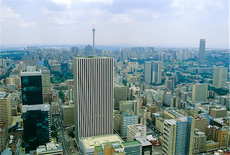 Aerial view of Johannesburg city centre Foto de stock - Con derechos protegidos, Código: 841-02712879