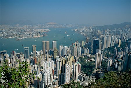 simsearch:841-02925394,k - Aerial view of Hong Kong Harbour, China Stock Photo - Rights-Managed, Code: 841-02712896