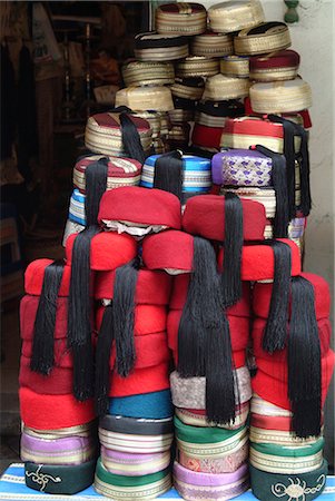 Chapeaux, Fez, Souq, Tunis, Tunisie, Afrique du Nord, Afrique Photographie de stock - Rights-Managed, Code: 841-02713631