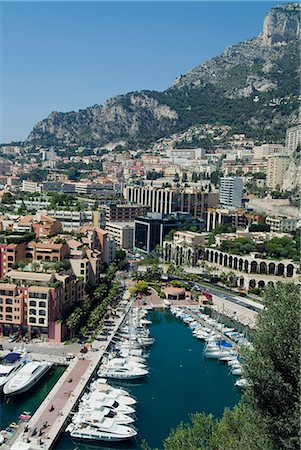 fontvieille - Vues du port de Fontvieille sur Monaco, Europe Photographie de stock - Rights-Managed, Code: 841-02713671