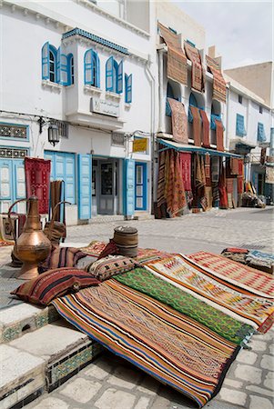 Tapis marché, Kairouan, Tunisie, l'Afrique du Nord, Afrique Photographie de stock - Rights-Managed, Code: 841-02713707