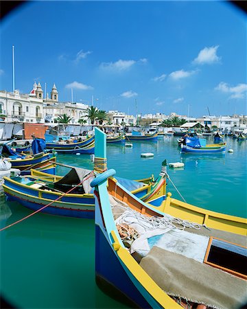 simsearch:841-02704358,k - Fishing harbour, Marsaxlokk, Malta, Mediterranean, Europe Foto de stock - Con derechos protegidos, Código: 841-02713950