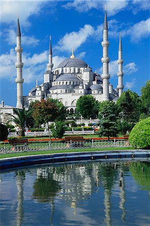 simsearch:700-00181872,k - The Blue Mosque (Sultan Ahmet Mosque), UNESCO World Heritage Site, Istanbul, Turkey, Europe, Eurasia Foto de stock - Con derechos protegidos, Código: 841-02720084