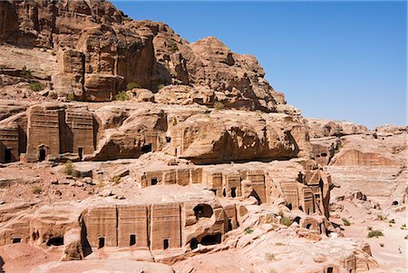 simsearch:841-02713799,k - Necropolis, Facade Street, Petra, UNESCO World Heritage Site, Jordan, Middle East Fotografie stock - Rights-Managed, Codice: 841-02720107