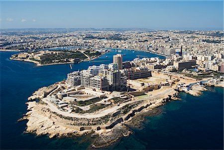Aerial view of Tigne or Dragutt Point and Manoel Island, Malta, Mediterranean, Europe Stock Photo - Rights-Managed, Code: 841-02720159
