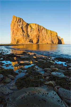 rocca di perce - Perce, Gaspe Peninsula, province of Quebec, Canada, North America Fotografie stock - Rights-Managed, Codice: 841-02720298