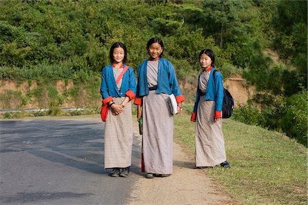 Schoolgirls, Punakha, Bhutan, Asia Stock Photo - Rights-Managed, Code: 841-02720810