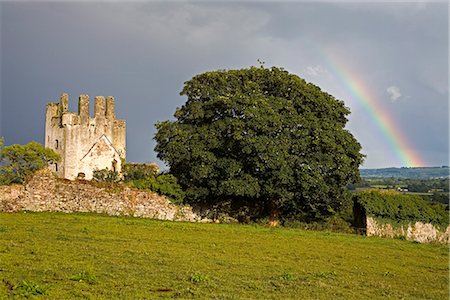 rainbow in architecture - Rainbow near Kilcash Castle, County Tipperary, Munster, Republic of Ireland, Europe Stock Photo - Rights-Managed, Code: 841-02721081