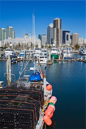 fishing boats usa - Tuna Harbor and skyline, San Diego, California, United States of America, North America Stock Photo - Rights-Managed, Code: 841-02721178