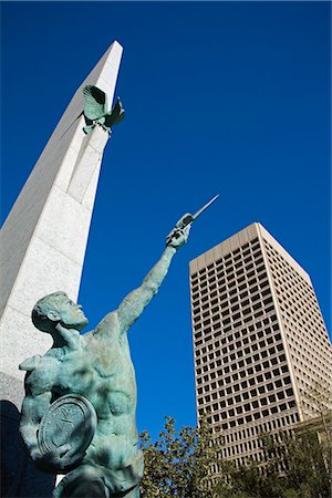 standing downtown - Air Force Monument, Downtown Oklahoma City, Oklahoma, United States of America, North America Stock Photo - Rights-Managed, Code: 841-02721236