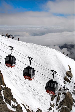 simsearch:841-03505348,k - Cable cars approaching Aiguille du Midi summit, Chamonix-Mont-Blanc, French Alps, France, Europe Stock Photo - Rights-Managed, Code: 841-02721427