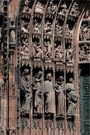 simsearch:841-02721588,k - Détail de la façade avant, la cathédrale Notre-Dame, Strasbourg, Alsace, France, Europe Photographie de stock - Rights-Managed, Code: 841-02721512