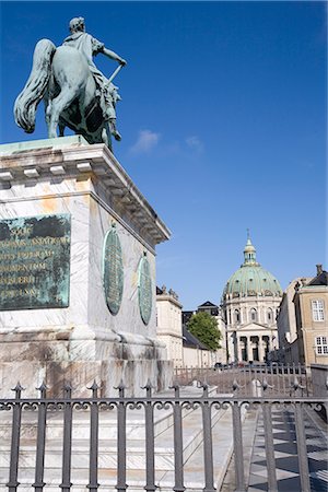 Amalienborg et Marmorkirken église, Copenhague, Danemark, Scandinavie, Europe Photographie de stock - Rights-Managed, Code: 841-02721753