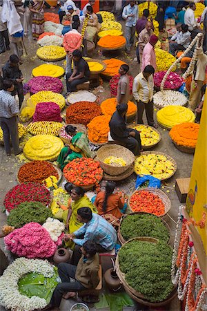 simsearch:841-07354958,k - Collier fleuristes dans le marché de la ville, Bengaluru (Bangalore), l'état de Karnataka, Inde, Asie Photographie de stock - Rights-Managed, Code: 841-02721929