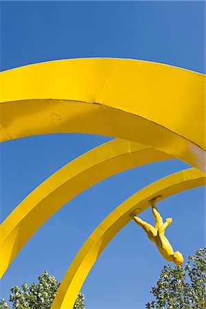 swirl - Yellow spiral sculpture in the central business district, Santiago, Chile, South America Stock Photo - Rights-Managed, Code: 841-02722253