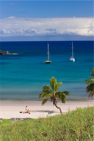 simsearch:841-03517089,k - Anakena beach, la plage de sable blanc seulement sur l'île, Rapa Nui (île de Pâques), Chili, Amérique du Sud Photographie de stock - Rights-Managed, Code: 841-02722363