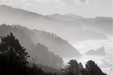 pacific northwest - Coastline near Seaside, Oregon, United States of America, North America Foto de stock - Con derechos protegidos, Código: 841-02722630