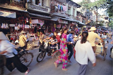 Bustling street in the old quarter, Hanoi, Vietnam, Indochina, Southeast Asia, Asia Stock Photo - Rights-Managed, Code: 841-02722859