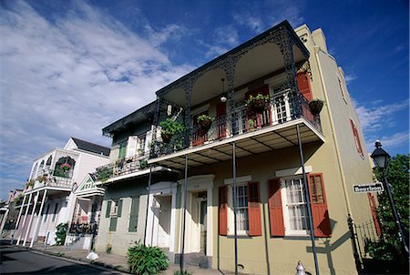 french quarter balcony - Bourbon Street, French Quarter, New Orleans, Louisiana, United States of America (U.S.A.), North America Stock Photo - Rights-Managed, Code: 841-02722876