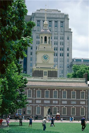 simsearch:841-02708442,k - Independence Hall, site of the signing of the Declaration of Independence, Philadelphia, Pennsylvania, United States of America (U.S.A.), North America Stock Photo - Rights-Managed, Code: 841-02722913