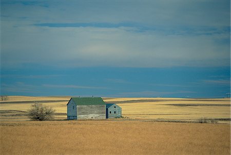 Bâtiments de ferme sur la prairie, au Dakota du Nord, États-Unis d'Amérique Photographie de stock - Rights-Managed, Code: 841-02722934