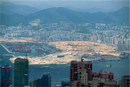 simsearch:841-02917619,k - Construction site on reclaimed land in Kowloon in Victoria Harbour, Hong Kong, China, Asia Stock Photo - Rights-Managed, Code: 841-02722946